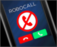 Cell phone with Robocall icon on the screen