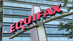 Equifax signage in front of Equifax building.