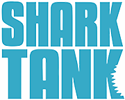 The words Shark Tank in turquoise blue